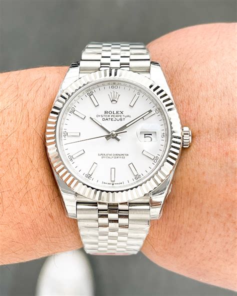 rolex datejust 41 two tone roman numerals|Rolex Datejust 41 white dial.